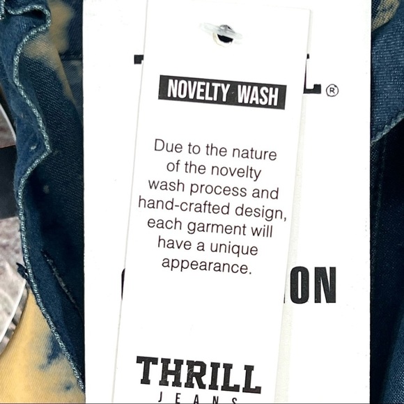 Thrill Jeans Novelty Wash Women's Distressed Hi Low Button Down Shirt - Picture 5 of 5